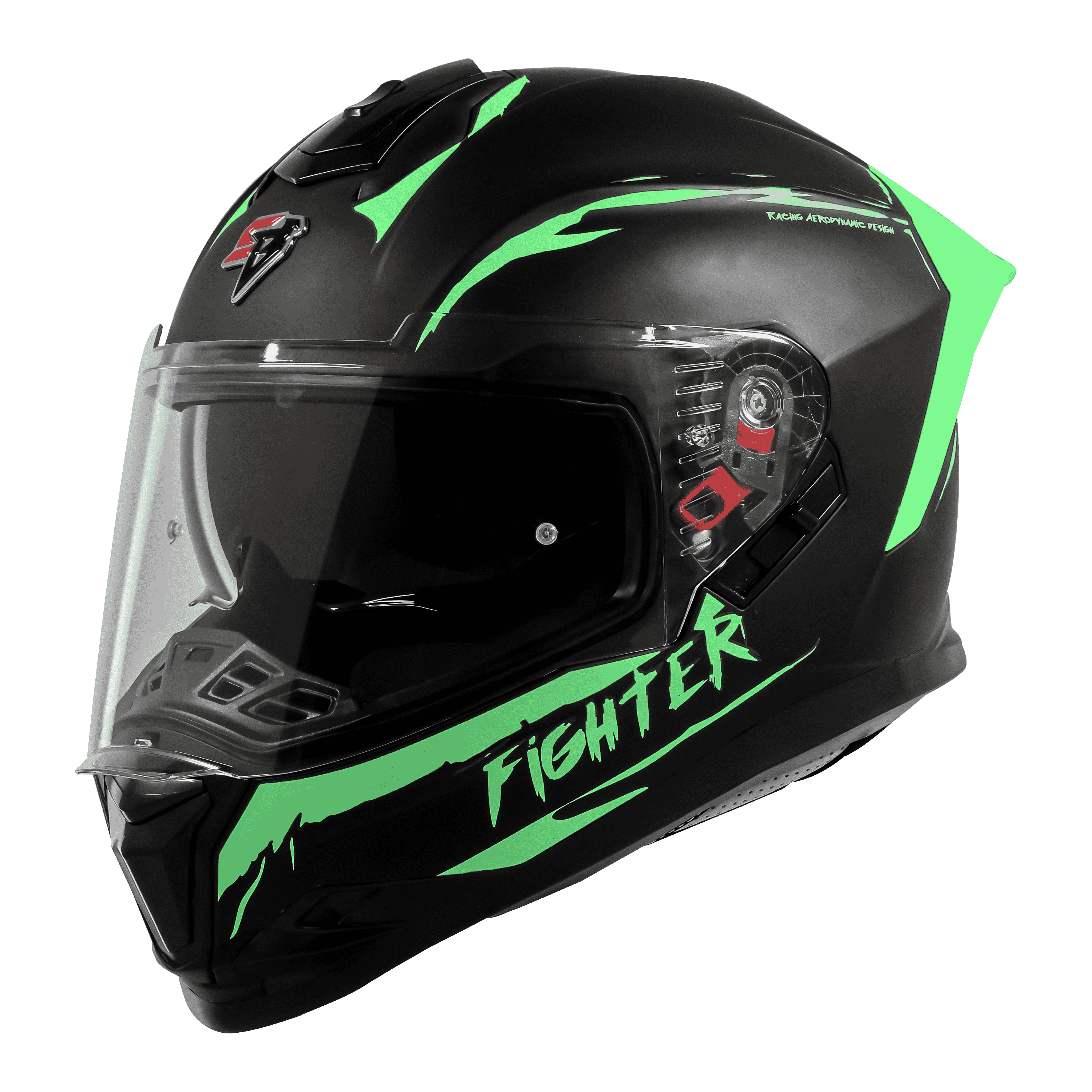 SBH-57 ISS FIGHTER F2 GLOSSY BLACK WITH GREEN